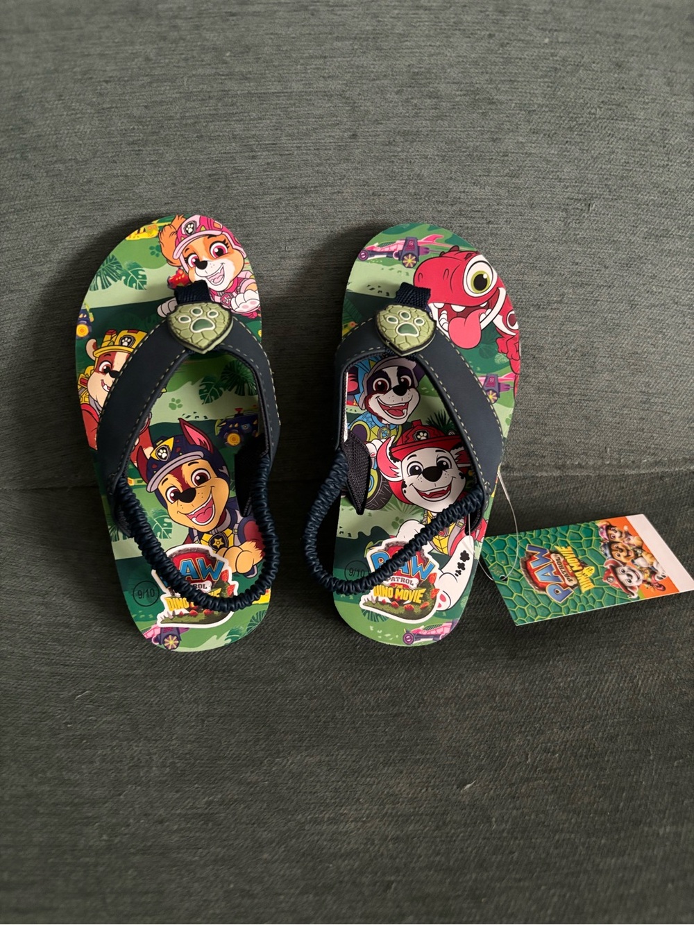 Nickelodeon Paw Patrol Green Cartoon Kids Flip-Flop Sandals